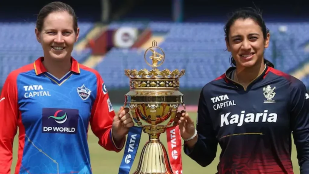 DC captain and RCB captain with trophy